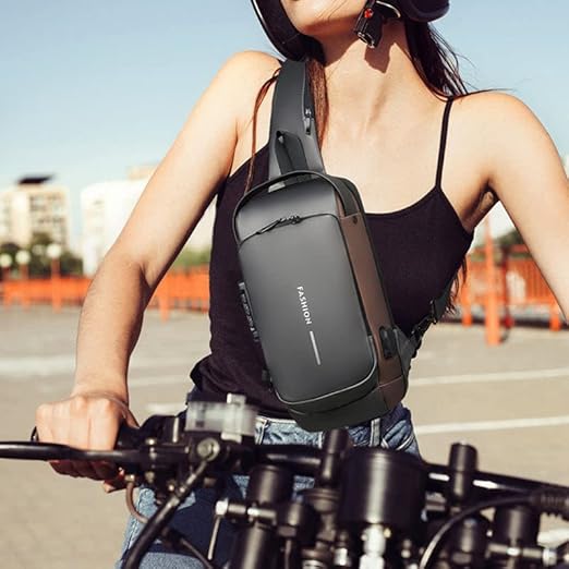 Bolso antirrobo, bandolera deportiva con carga USB, bandoleras antirrobo, gran capacidad, bolso cruzado impermeable multifuncional